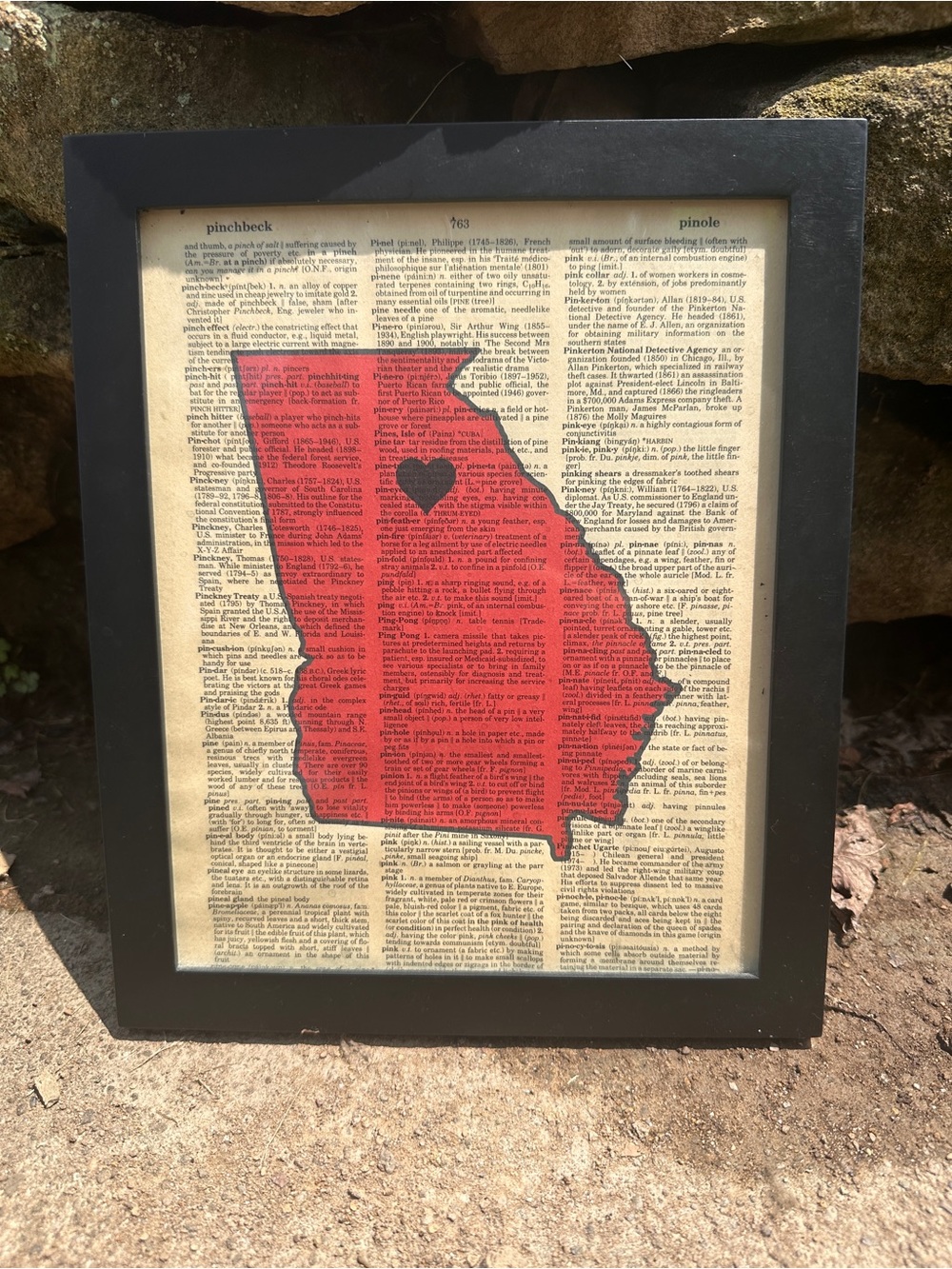 Handmade Georgia Dictionary Art | Atlanta Heart Framed Decor